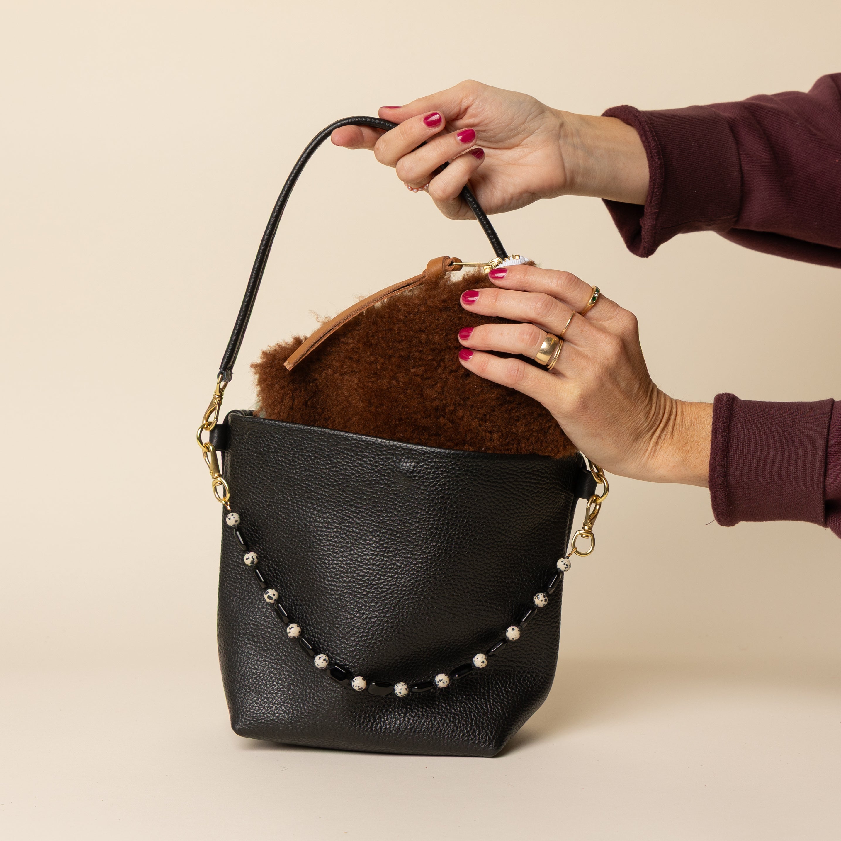 Dalmatian Beaded Handle