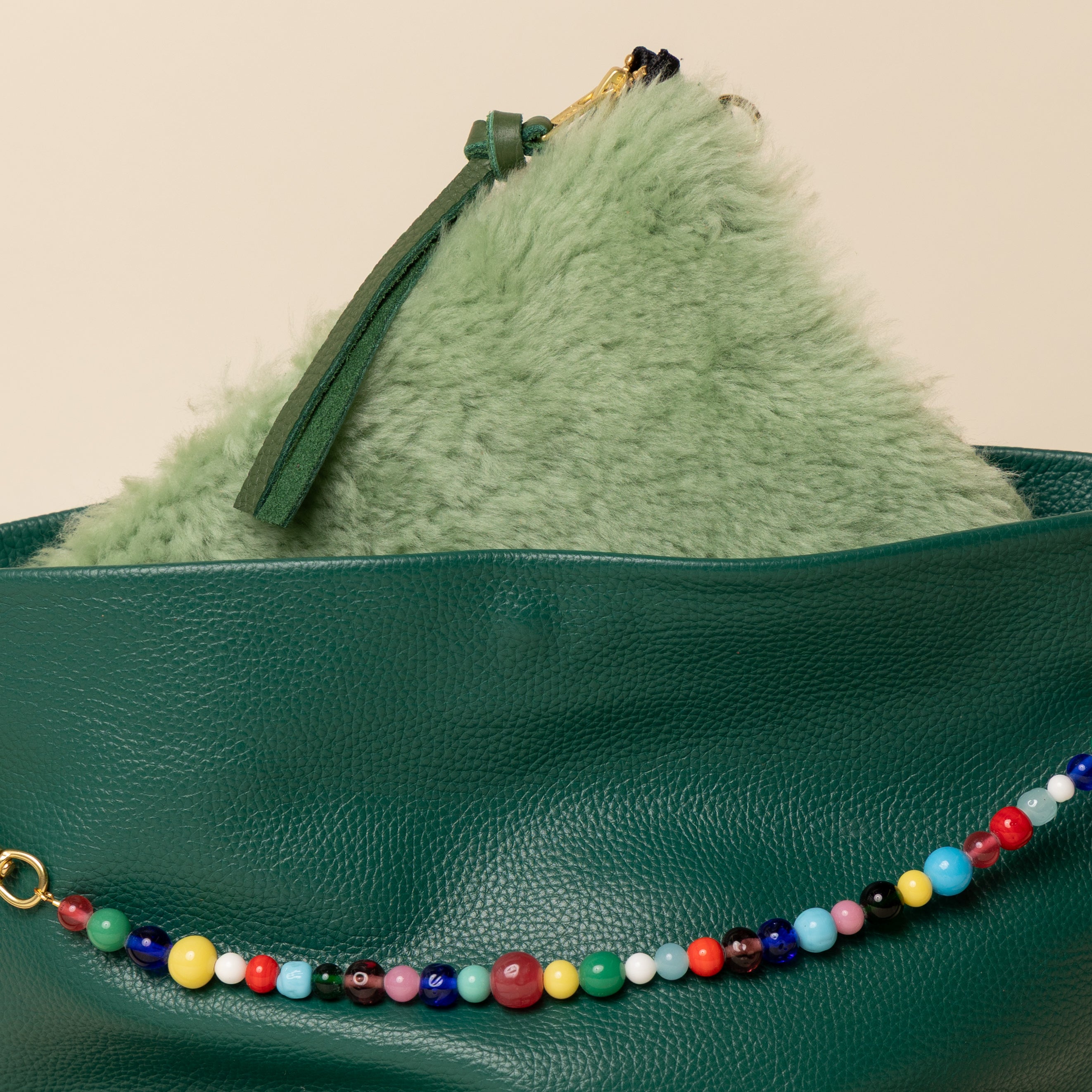 Seagrass/Mint Lambswool Crossbody