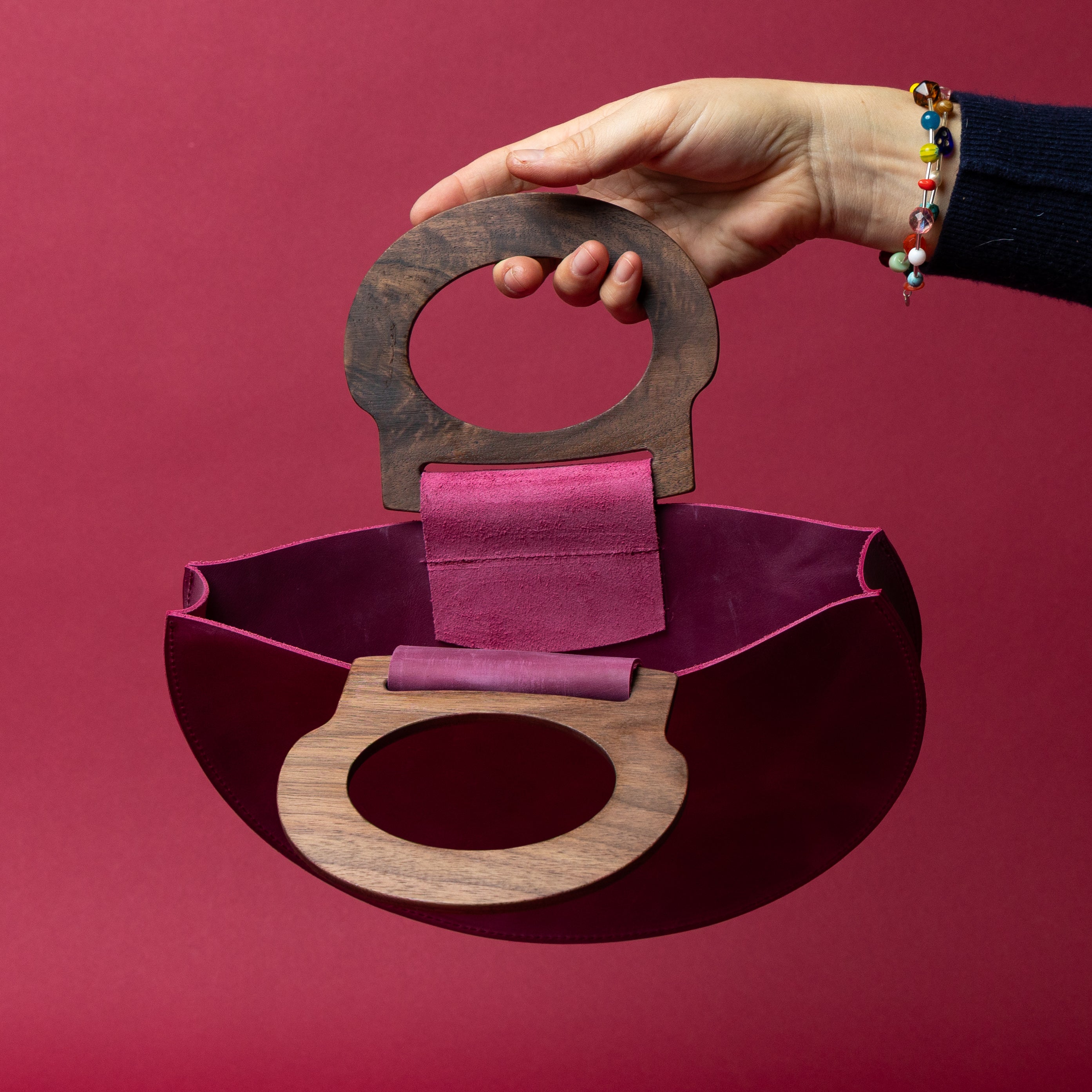 Raspberry Leaf/Walnut Crescent Woodie