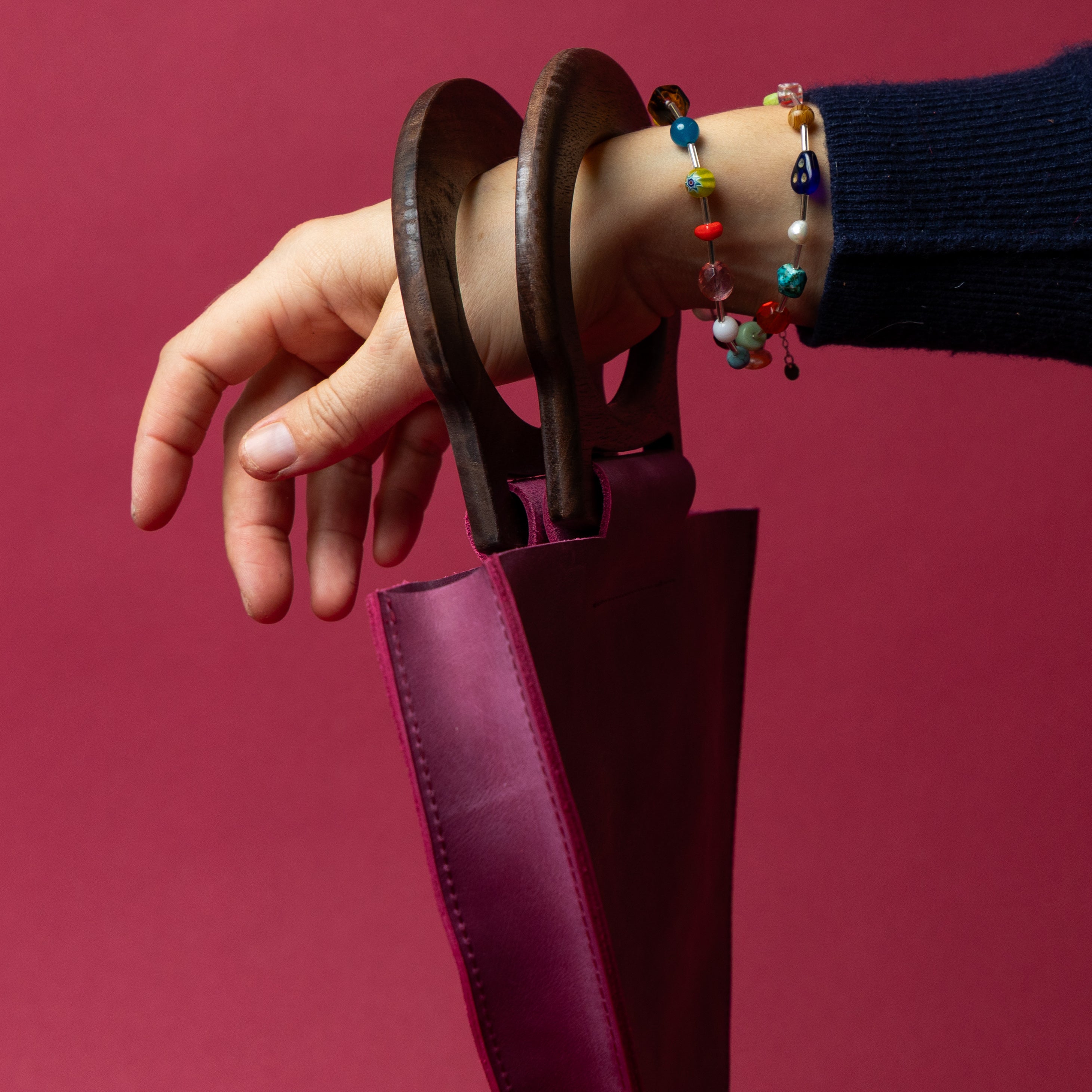 Raspberry Leaf/Walnut Crescent Woodie