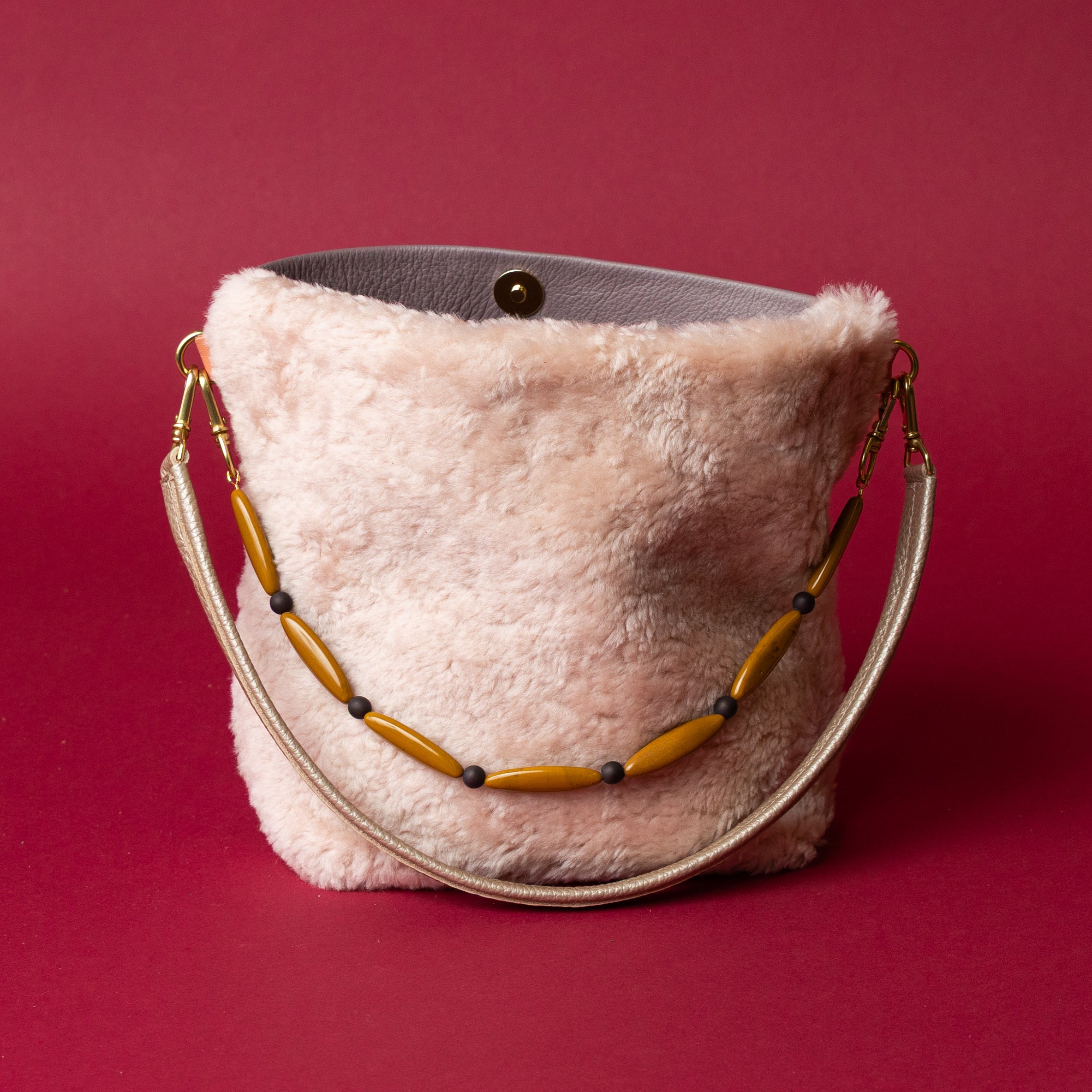 Pale Pink Lambswool Party Bucket