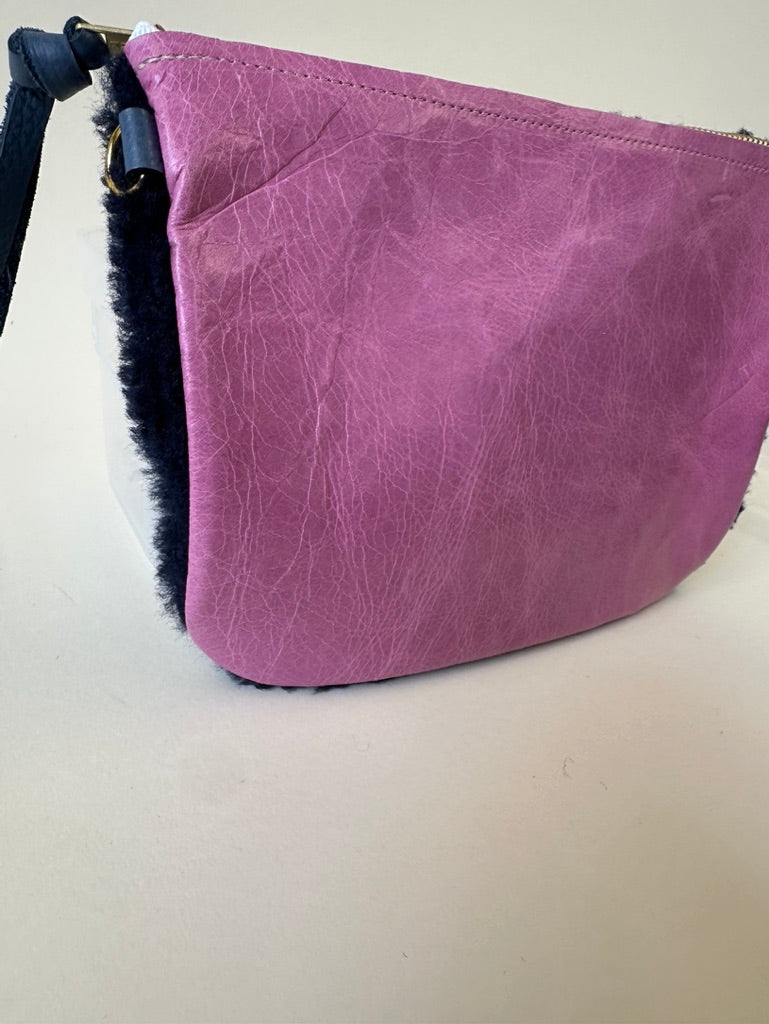 Scratch and Dent | Orchid/Navy Lambswool Crossbody (D)