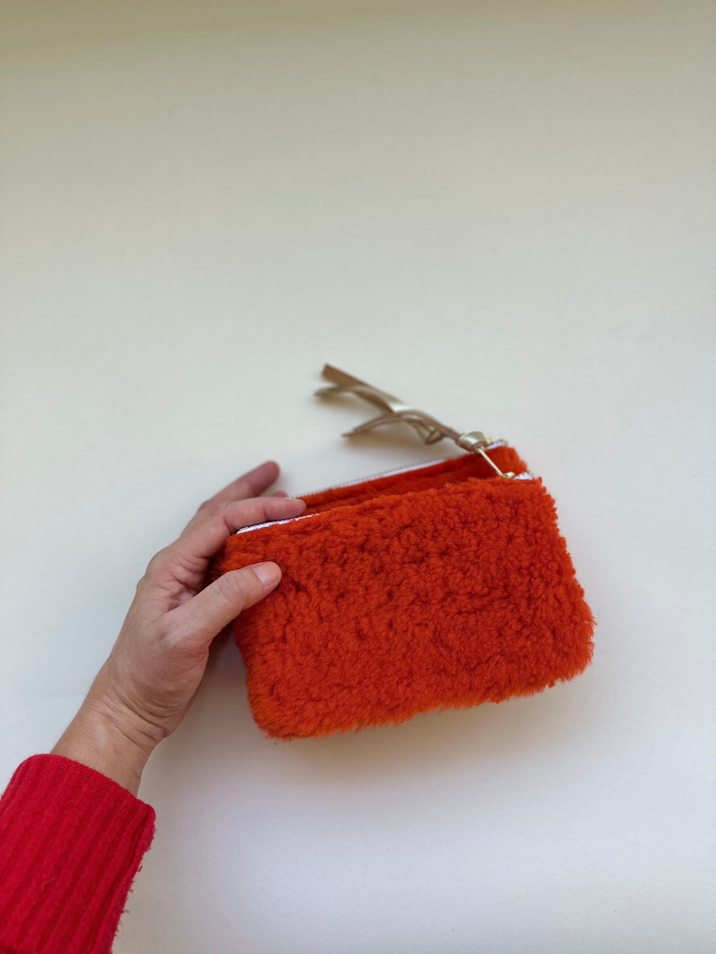 Orange Lambswool Essential Pouch