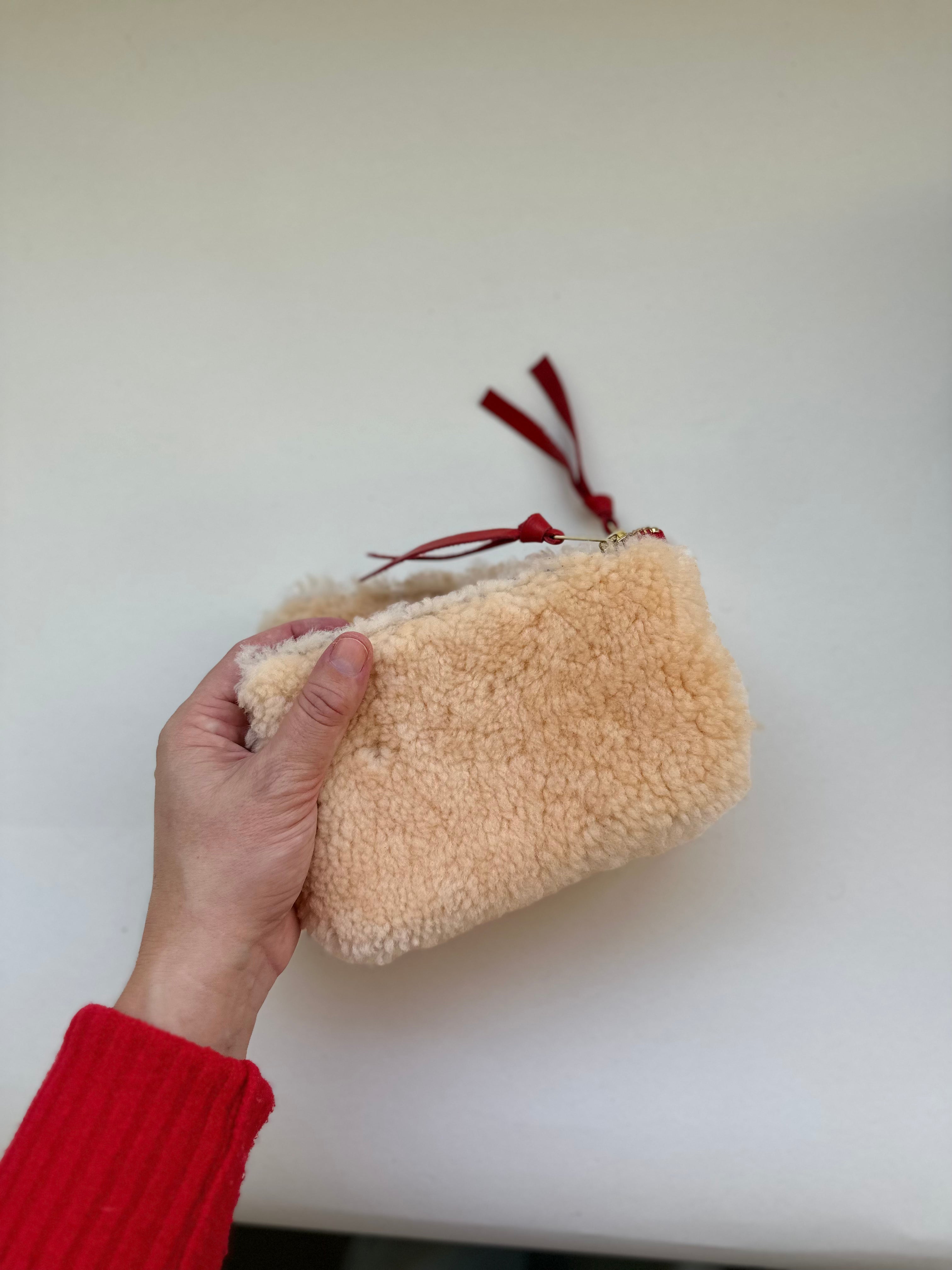 Peach Lambswool Essential Pouch