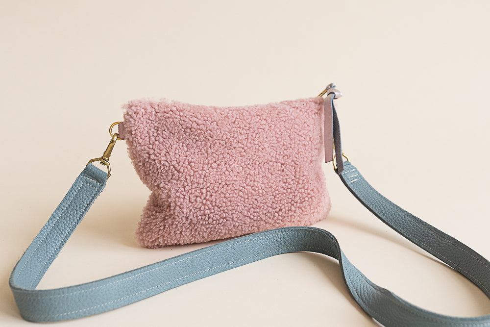 Pink/Pink Silver Lambswool Crossbody